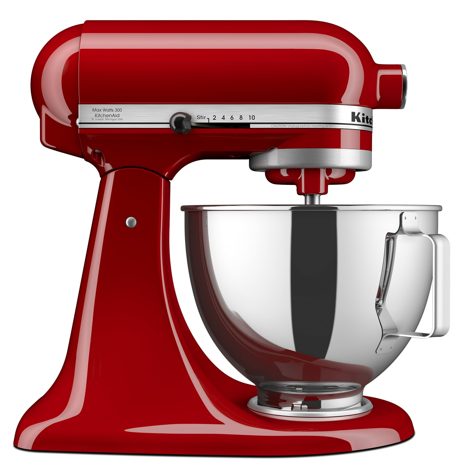 Deluxe 4.5 Stand Mixer, Empire Red with Flat Beater, Dough Hook, Whip