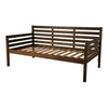 Boho Twin Traditional Solid Wood Daybed in Rustic Walnut