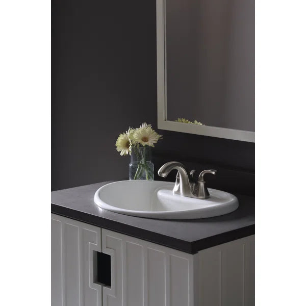 Brushed Nickel  Widespread Bathroom Faucet with Pop-Up Drain Assembly, 3-Hole Low Arc 2-Handle Bathroom Sink Faucet