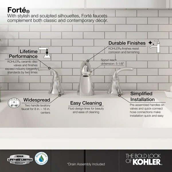 Brushed Nickel  Widespread Bathroom Faucet with Pop-Up Drain Assembly, 3-Hole Low Arc 2-Handle Bathroom Sink Faucet
