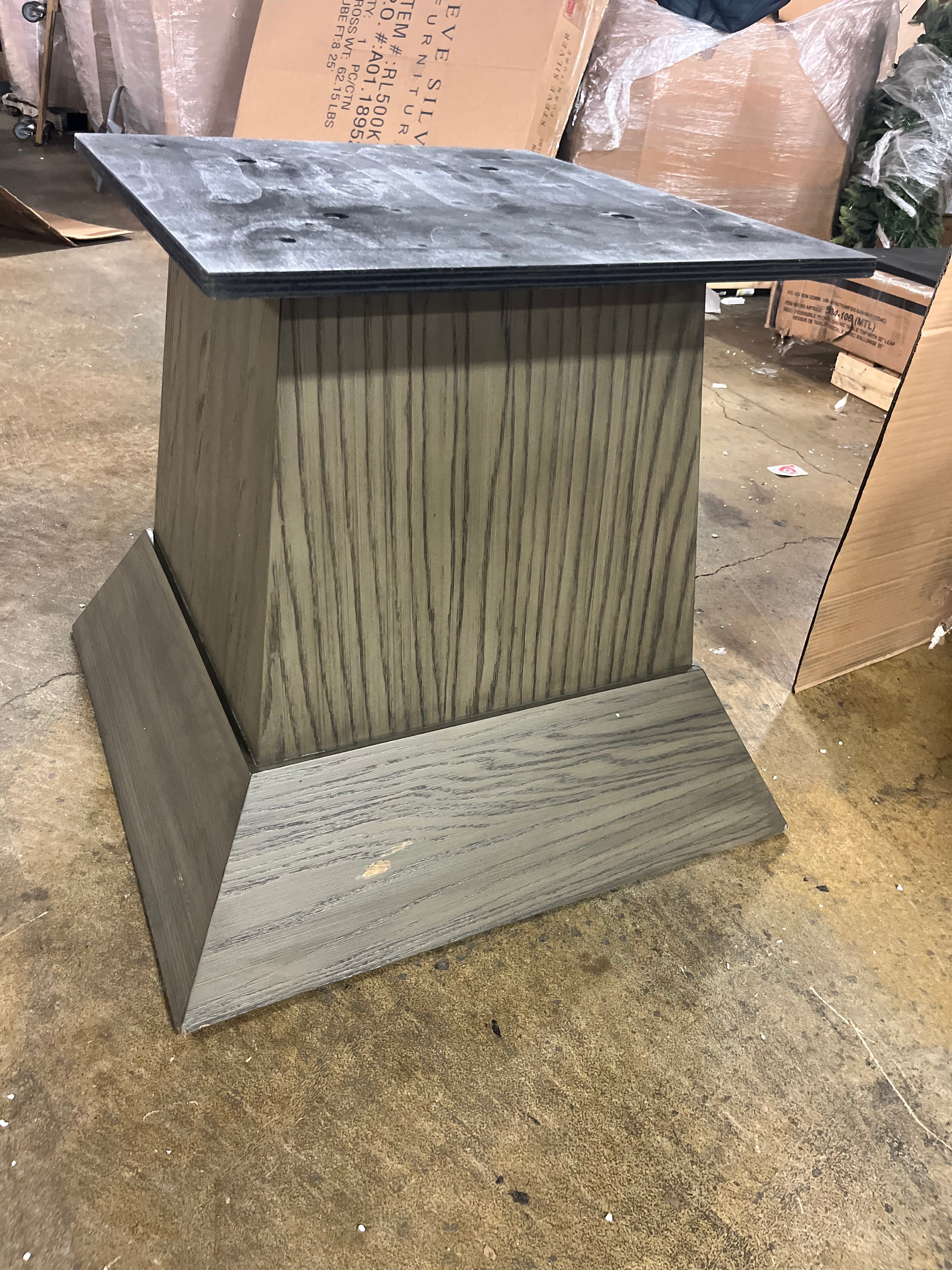 Elements International Collins Dining Table in Weathered Gray - TABLE BASE ONLY
