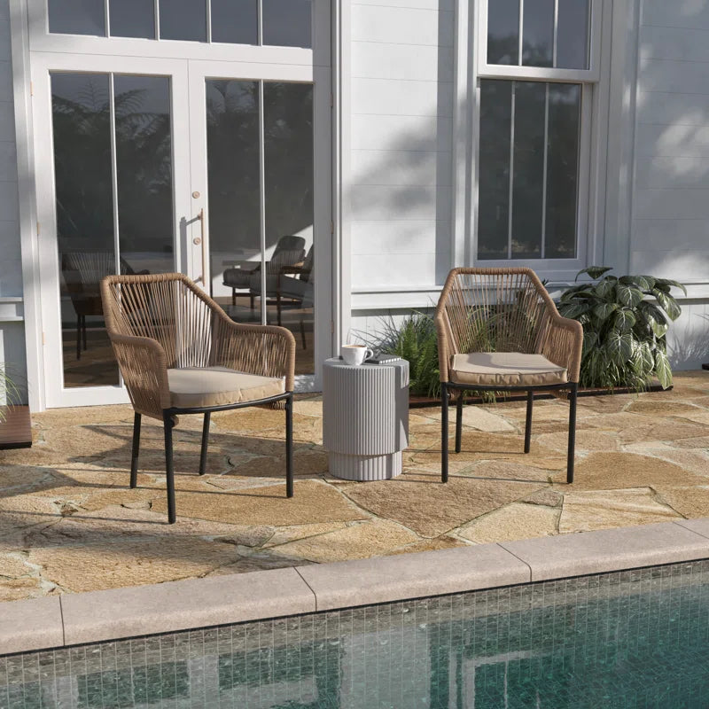 Kyla Outdoor Dining Armchair with Cushion (Set of 2)