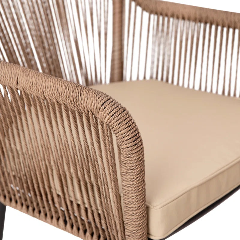 Kyla Outdoor Stacking Dining Armchair with Cushion (Set of 2)
