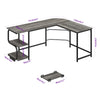 L-Shaped Metal Base Computer Desk