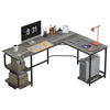 L-Shaped Metal Base Computer Desk
