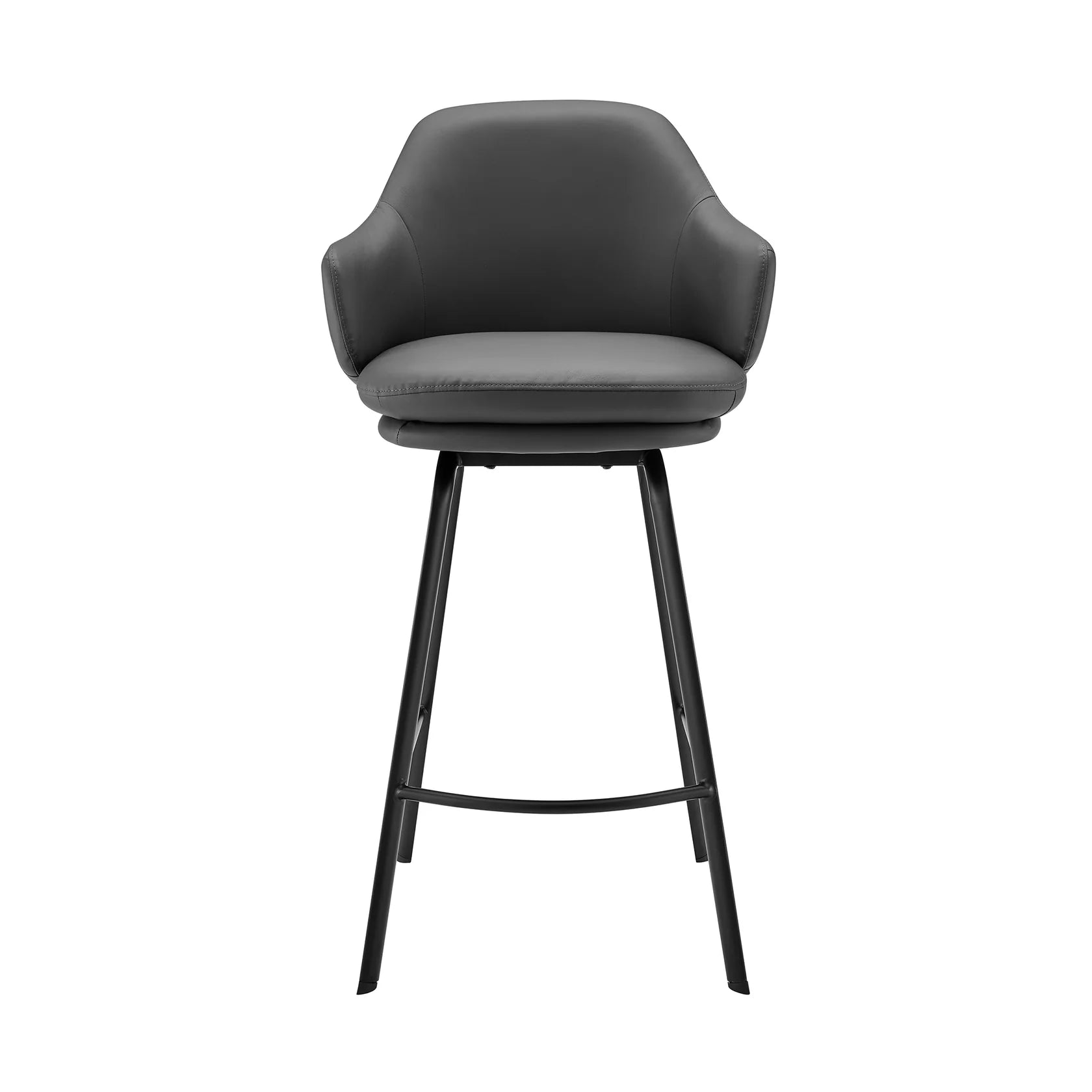 Brigden Modern Swivel Bar Stool with Faux Leather Seat and Sturdy Metal Frame for Home Comfort