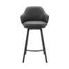 Brigden Modern Swivel Bar Stool with Faux Leather Seat and Sturdy Metal Frame for Home Comfort