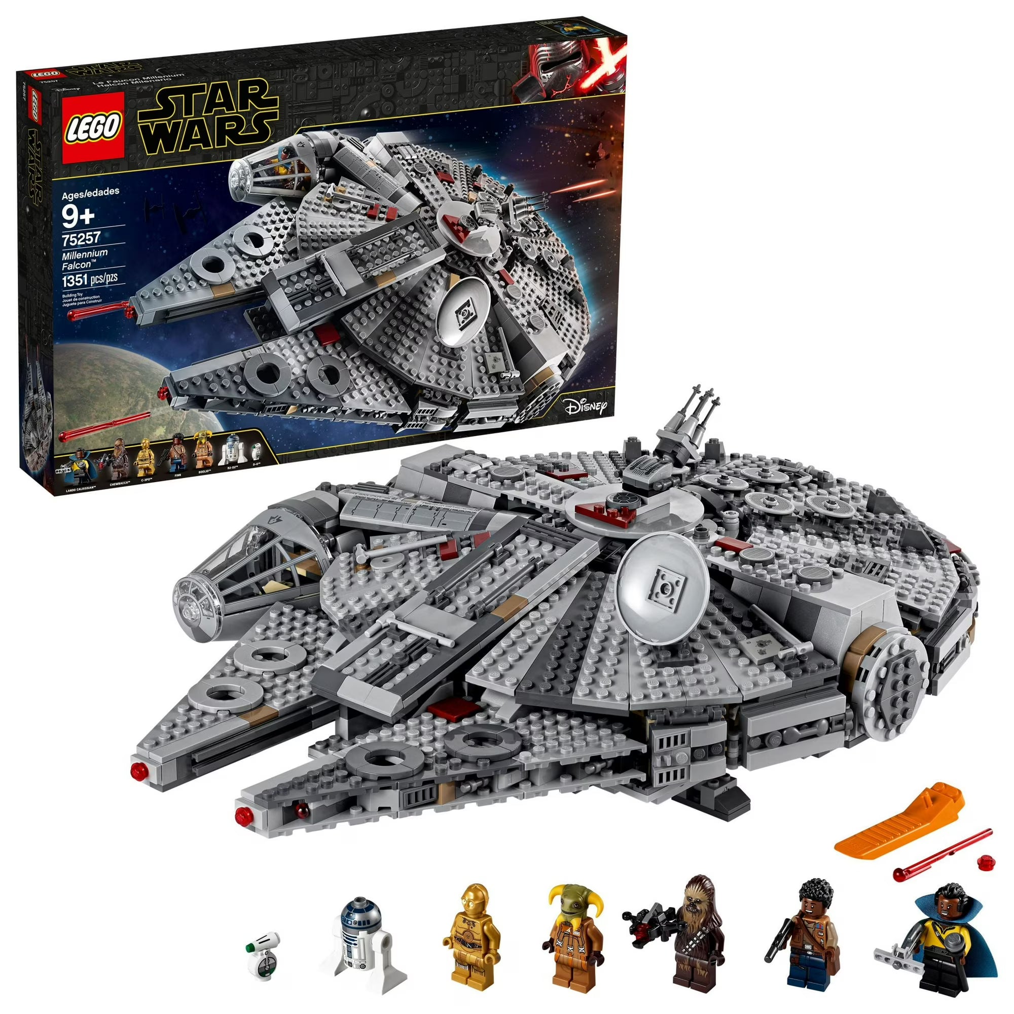Millennium Falcon Building Set - Starship Model with Finn, Chewbacca, Lando Calrissian, Boolio
