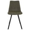 Markley Modern Leather Dining Chair With Metal Legs, Olive Green