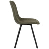 Markley Modern Leather Dining Chair With Metal Legs, Olive Green