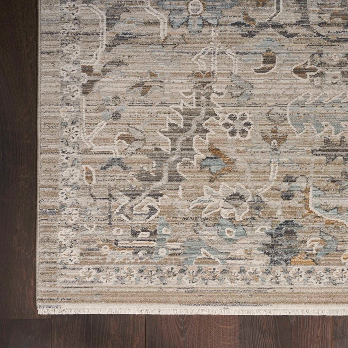 Botanical Design and Abrash Ivory and Taupe Boho Rug 2'6" x 4'6"