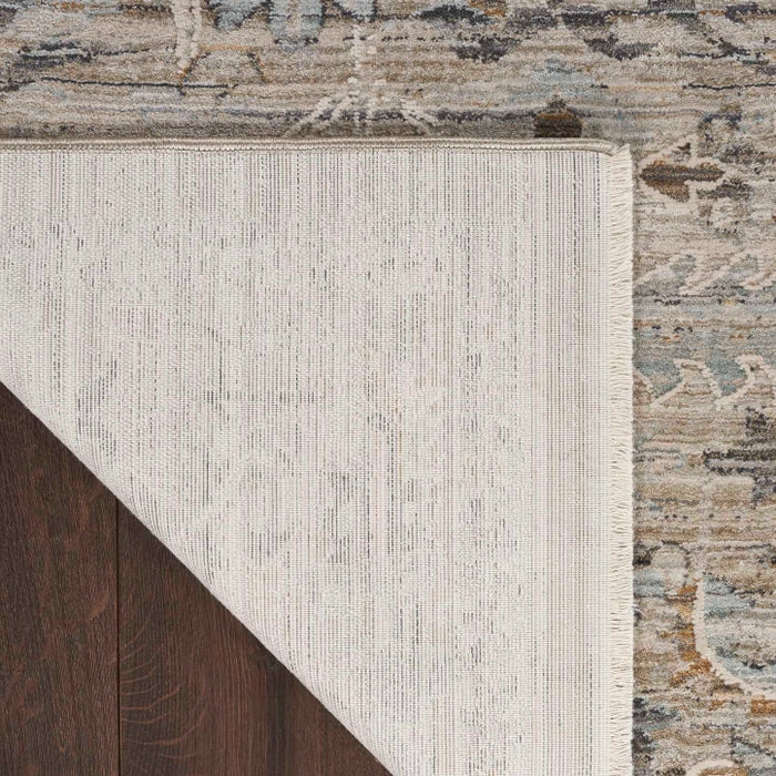 Botanical Design and Abrash Ivory and Taupe Boho Rug 2'6" x 4'6"