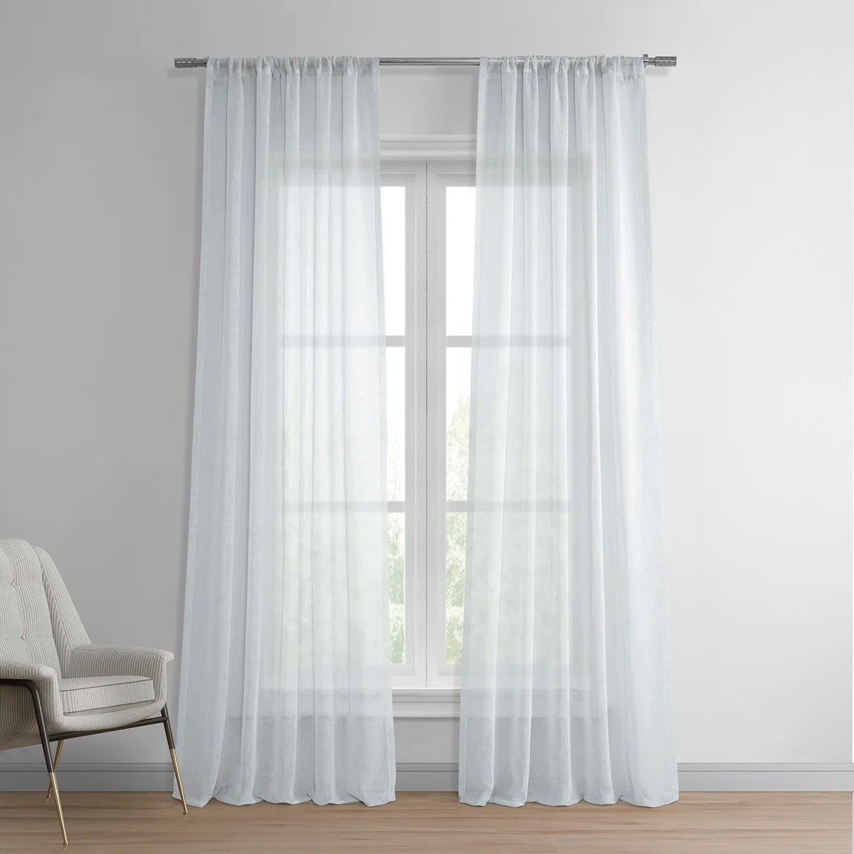 Larsa Linen Blend Sheer Curtain Single Panel