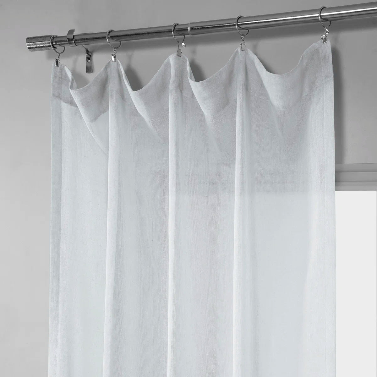 Larsa Linen Blend Sheer Curtain Single Panel
