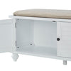 White Lechner Velvet Cabinet Storage Bench