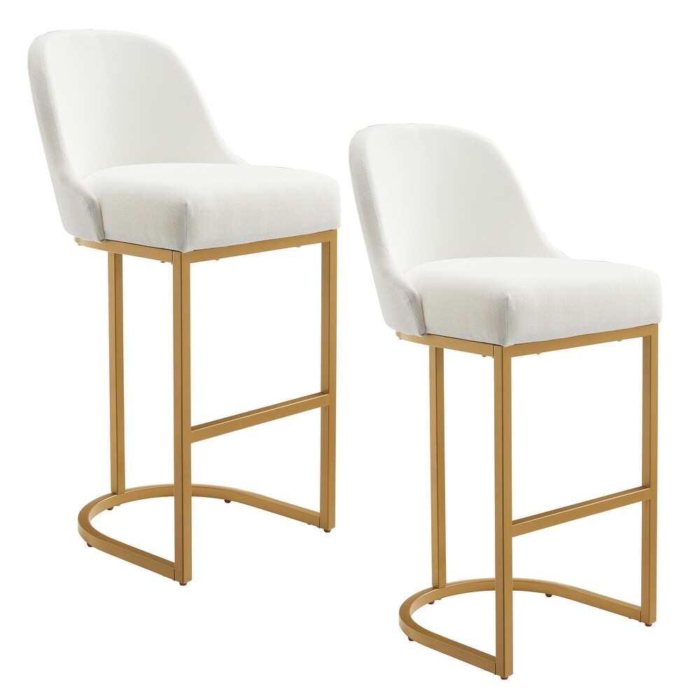 Barrelback Counter Stool with Metal Base Set of 2