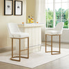 Barrelback Counter Stool with Metal Base Set of 2