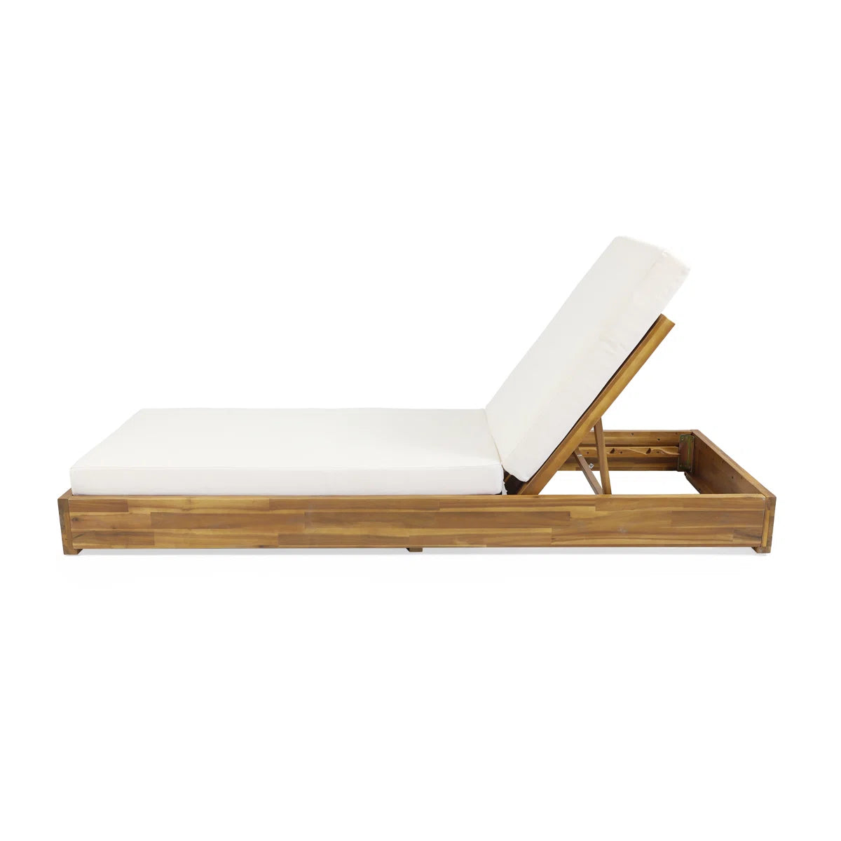 Leite Outdoor Acacia Chaise Lounger - SHOWROOM ITEM