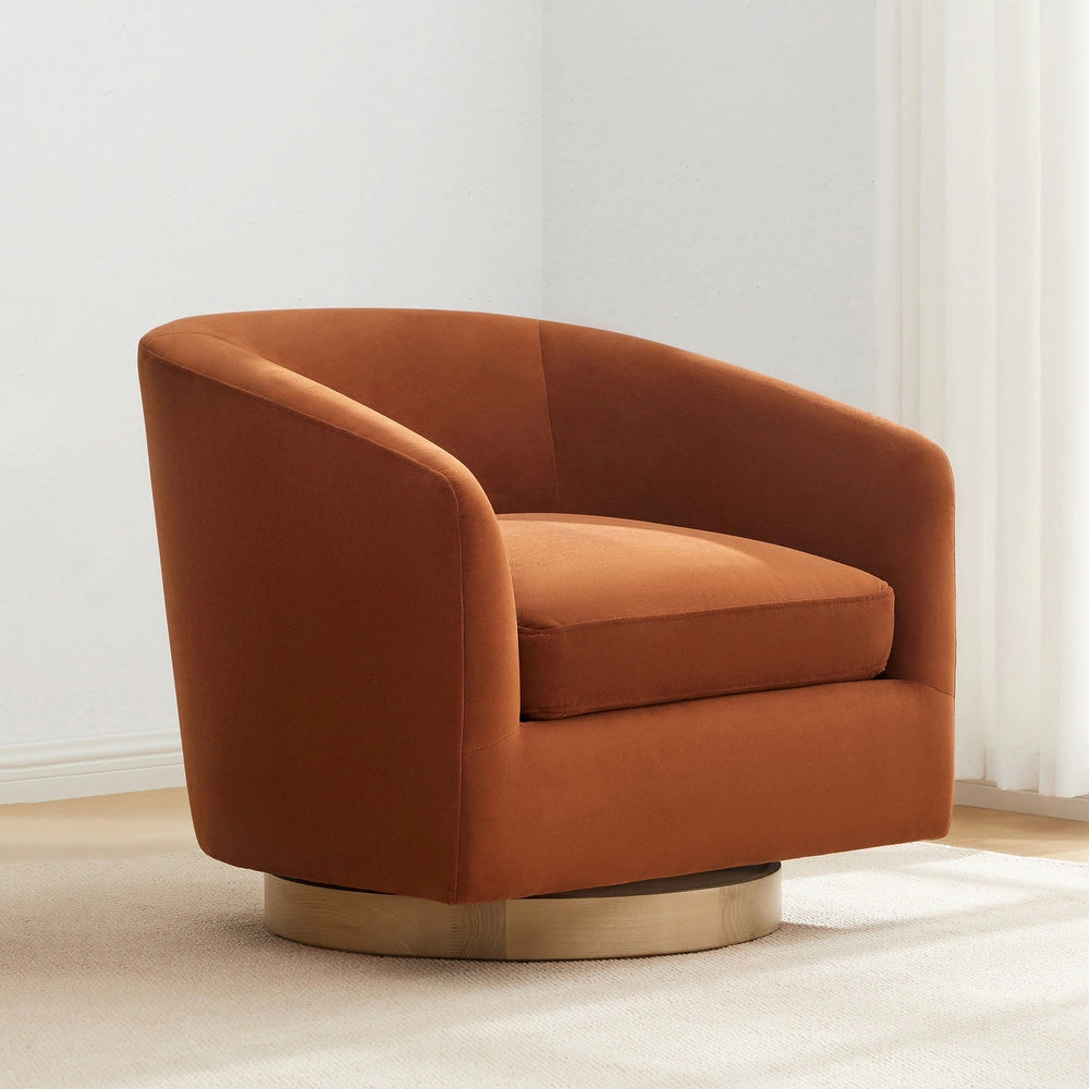 Liam Swivel Accent Chair - Burnt Orange
