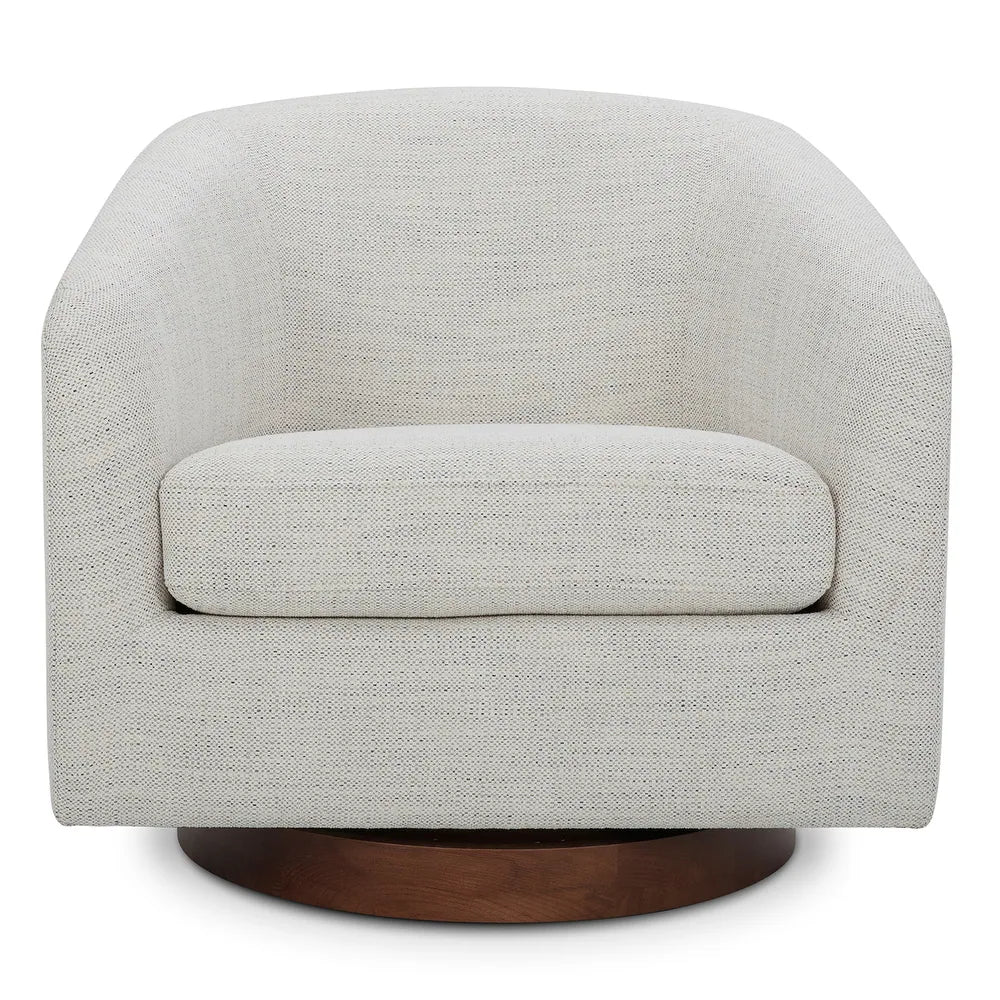 Liam Swivel Accent Chair - Ivory White