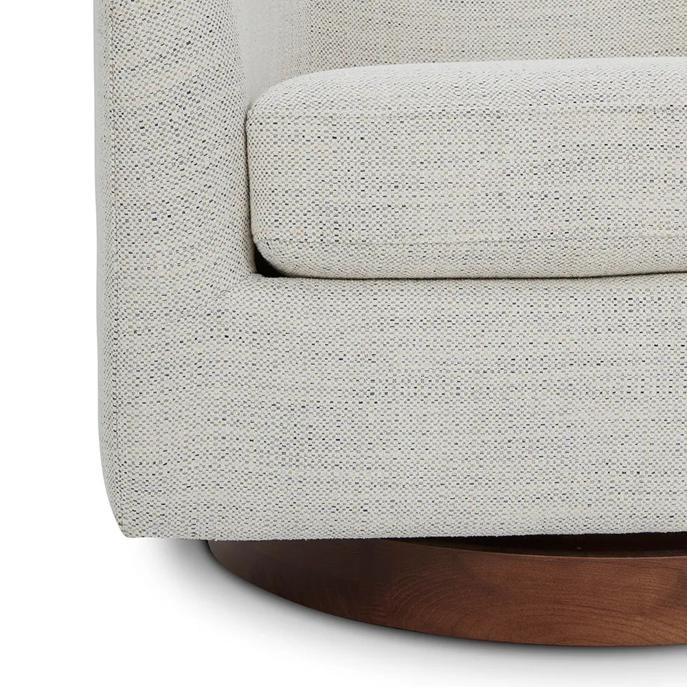 Liam Swivel Accent Chair - Ivory White