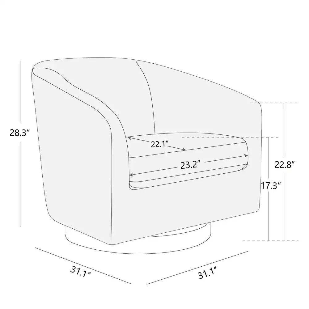 Liam Swivel Accent Chair - Ivory White