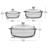 Baker's Basics 6-Piece Glass Casserole Baking Dish Set with Glass Covers