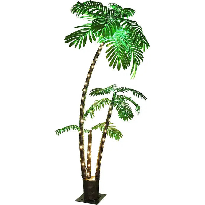 Lighted Palm Tree for Outside Patio Yard Party Pool - 3-Tree-Plug-in