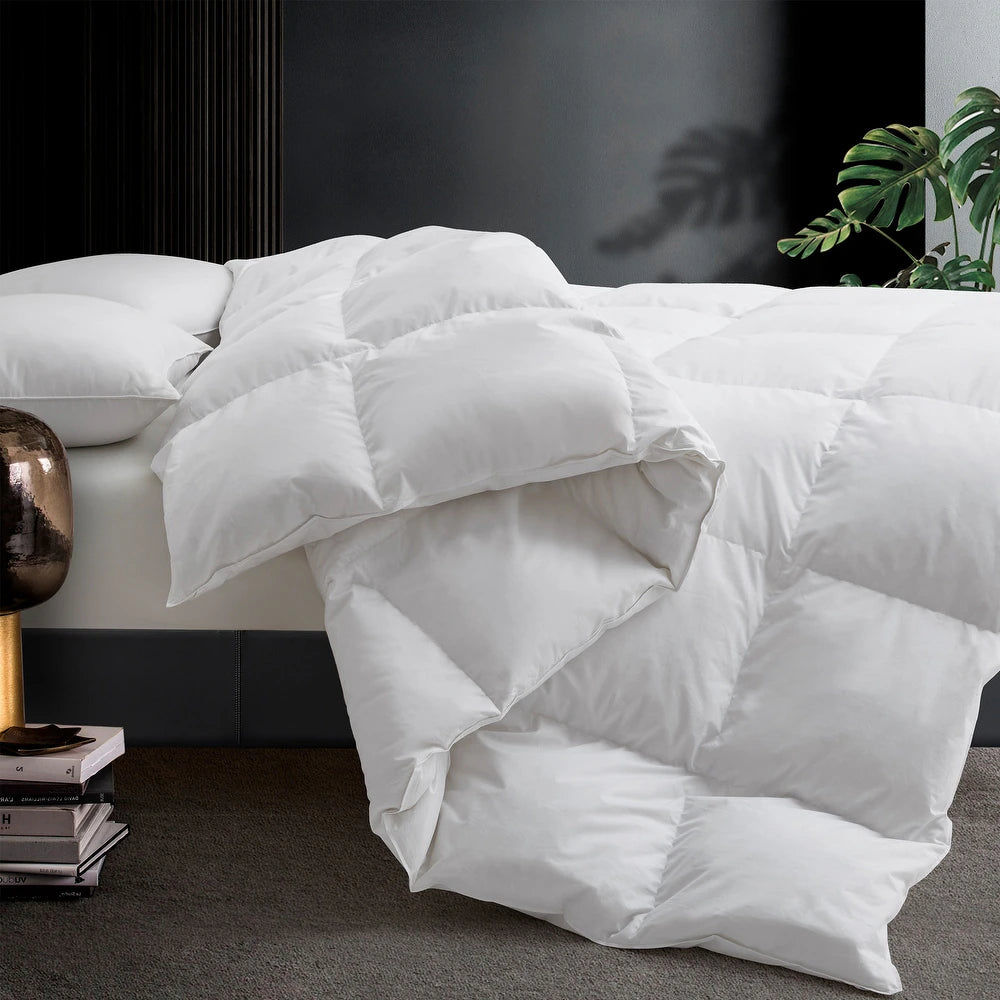 White Goose Feather Down Comforter - King - Medium weight