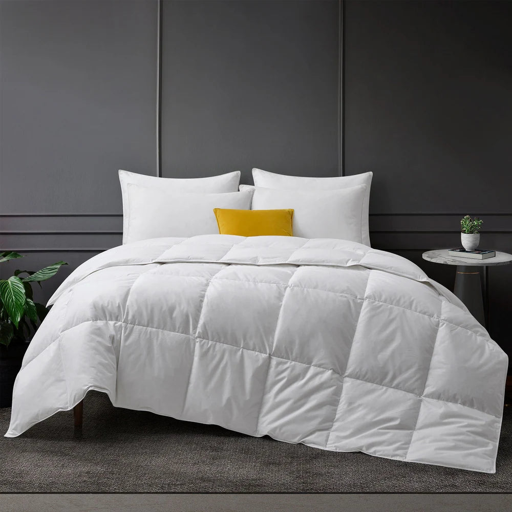 White Goose Feather Down Comforter - King - Medium weight