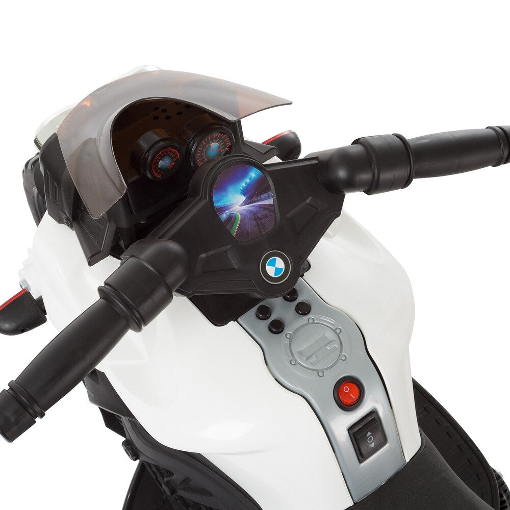 Kids Electric Motorcycle with Training Wheels - White