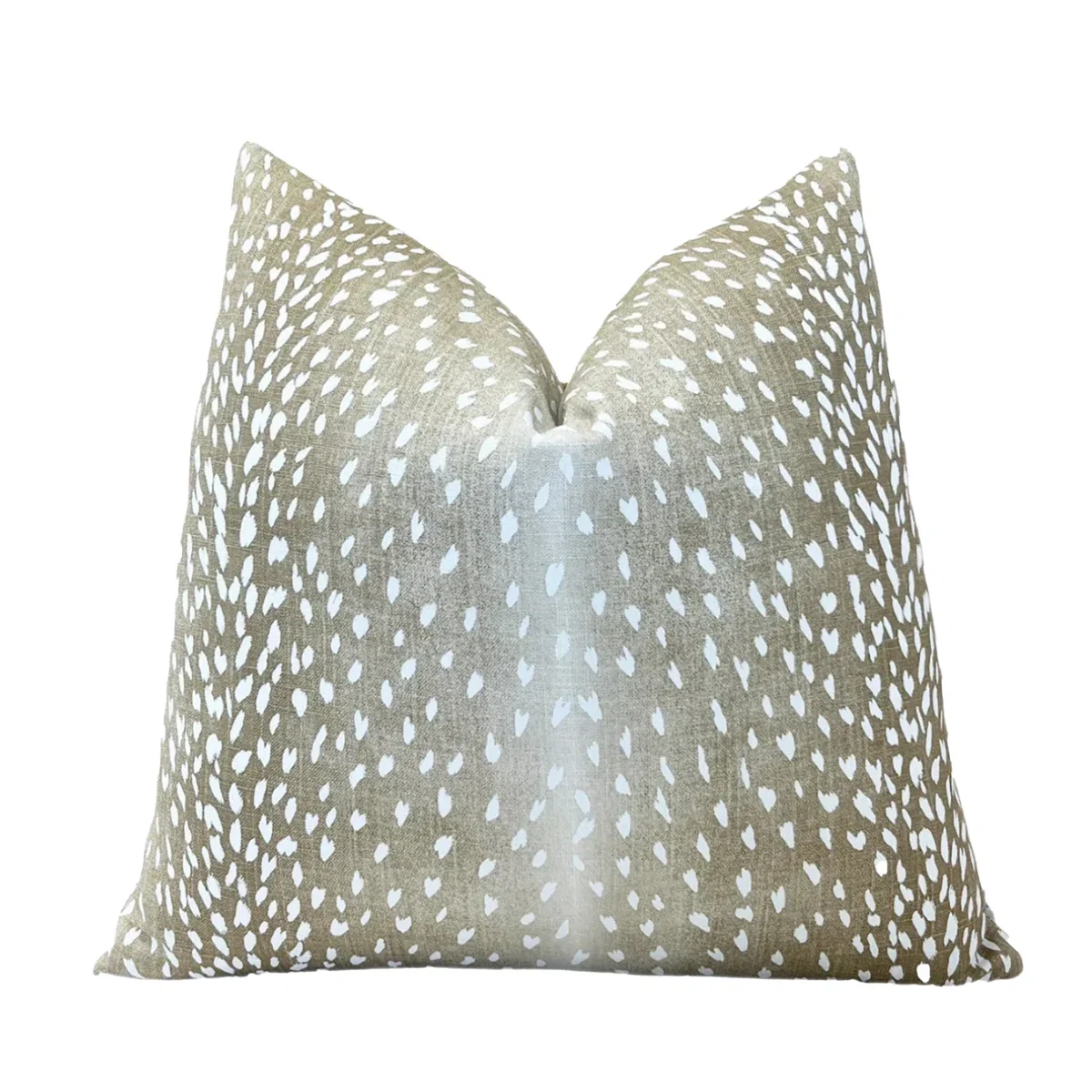 Linen Antelope Throw Pillow Cover - Beige Animal Print SHOWROOM ITEM