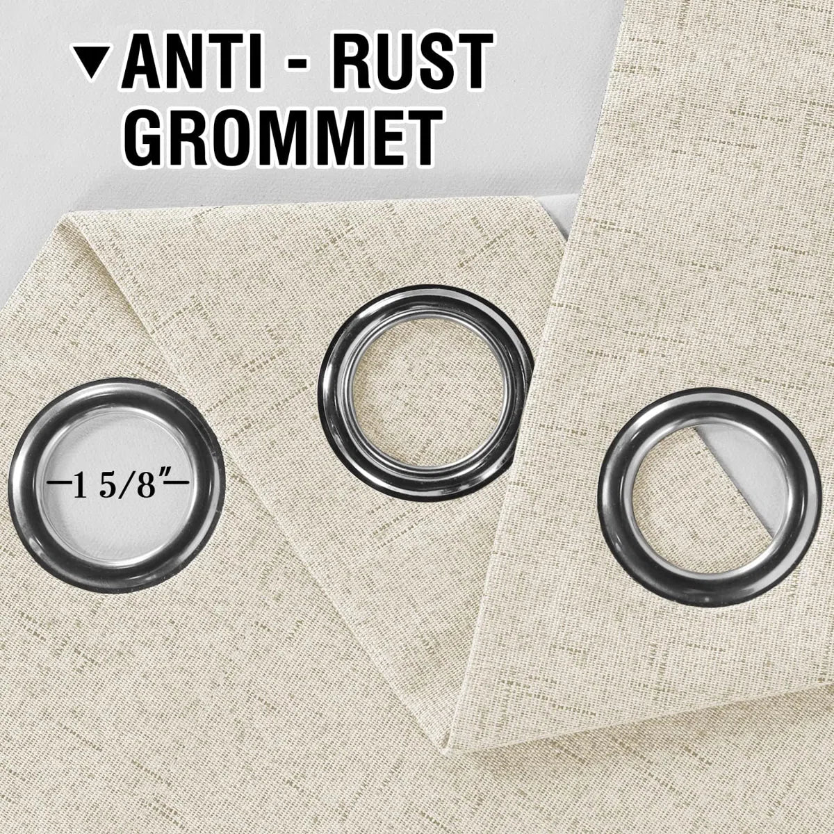 Linen Blackout Grommet Curtains Thermal Insulated & Room