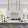 Liniya Modern Farmhouse Linear Adjustable Wire Chandelier with Cone Seeded Glass Cluster Kitchen Island Pendant Lights