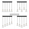 Liniya Modern Farmhouse Linear Adjustable Wire Chandelier with Cone Seeded Glass Cluster Kitchen Island Pendant Lights