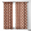 Block Print Suns On Rust 1pc Blackout Window Curtain Panel