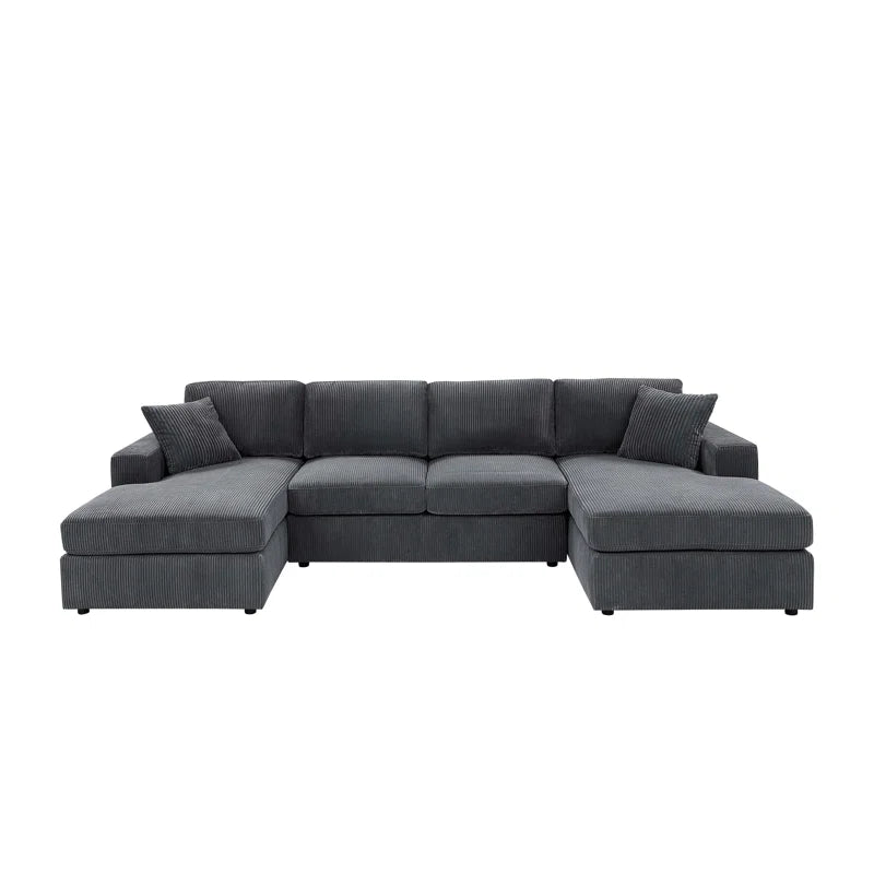 Loette 2 Piece Corduroy Sectional 2 Chaises SHOWROOM ONLY ITEM