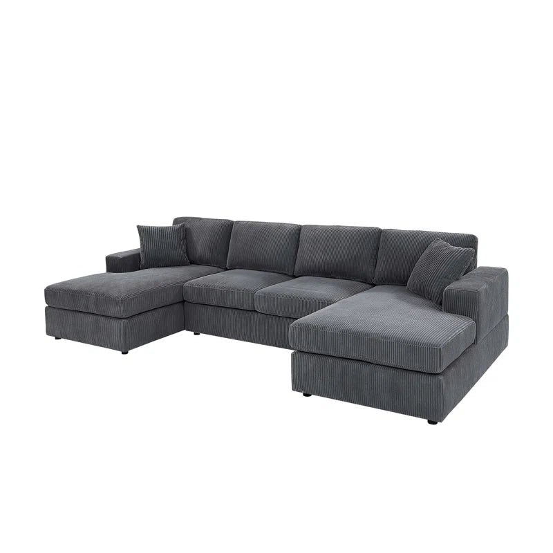 Loette 2 Piece Corduroy Sectional 2 Chaises SHOWROOM ONLY ITEM