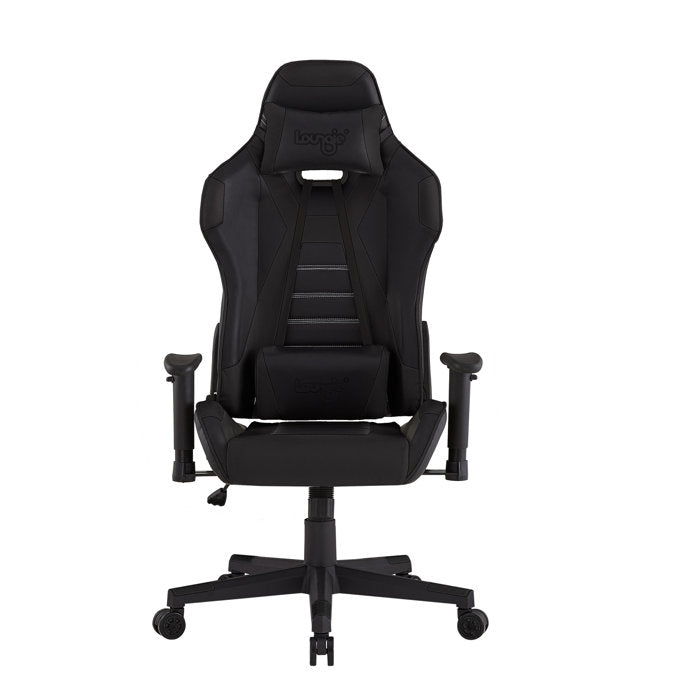 Black Loungie Macklin Faux Leather Comfortable Game Chair