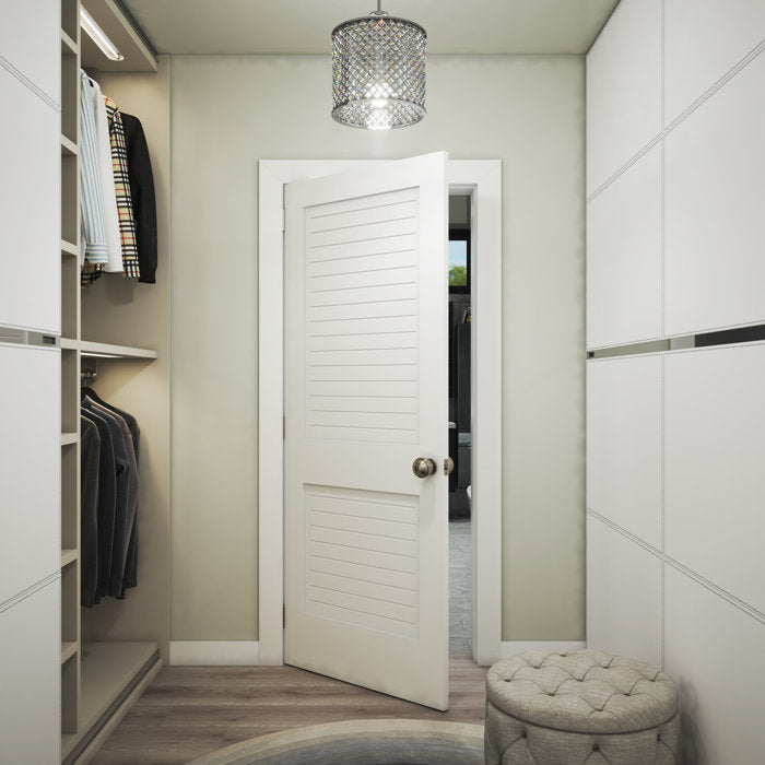 Louvered Wood Primed Shaker Standard Door