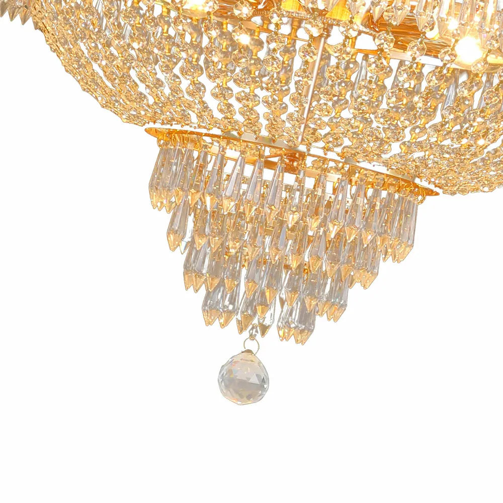 9 Light Crystal Chandelier Empire Style with Adjustable Chain