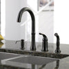 Antique Bronze High Arc Kitchen Faucet - includes Sidespray