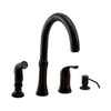 Antique Bronze High Arc Kitchen Faucet - includes Sidespray
