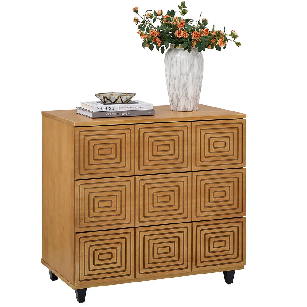 BIKAHOM Solid Wood 3 Drawer Dresser for Bedroom