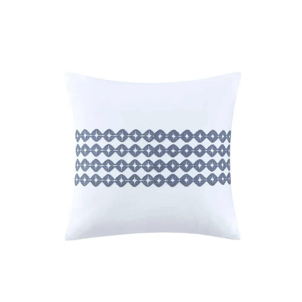 Harmony 4 Piece Oversized Reversible Matelasse Coverlet Set with Throw Pillow - Blue - Queen