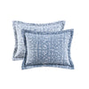 Harmony 4 Piece Oversized Reversible Matelasse Coverlet Set with Throw Pillow - Blue - Queen