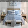 Harmony 4 Piece Oversized Reversible Matelasse Coverlet Set with Throw Pillow - Blue - Queen