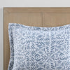 Harmony 4 Piece Oversized Reversible Matelasse Coverlet Set with Throw Pillow - Blue - Queen