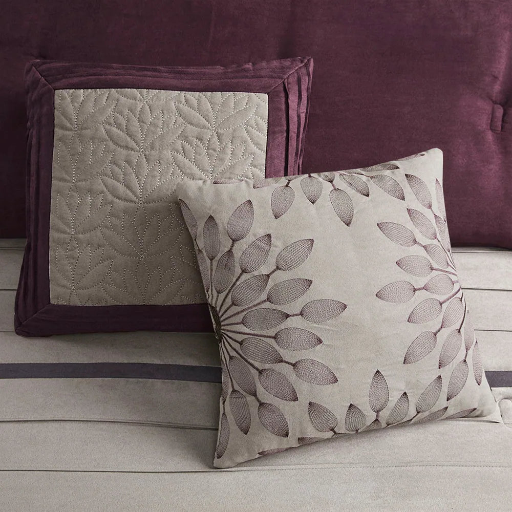 Madison Park Teagan 7 Piece Comforter Set - Purple - Queen