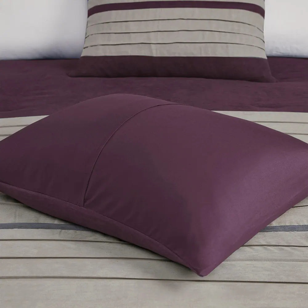 Madison Park Teagan 7 Piece Comforter Set - Purple - Queen